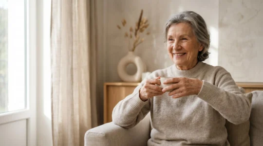 Personne âgée active et en bonne santé pratiquant une activité quotidienne de bien-être